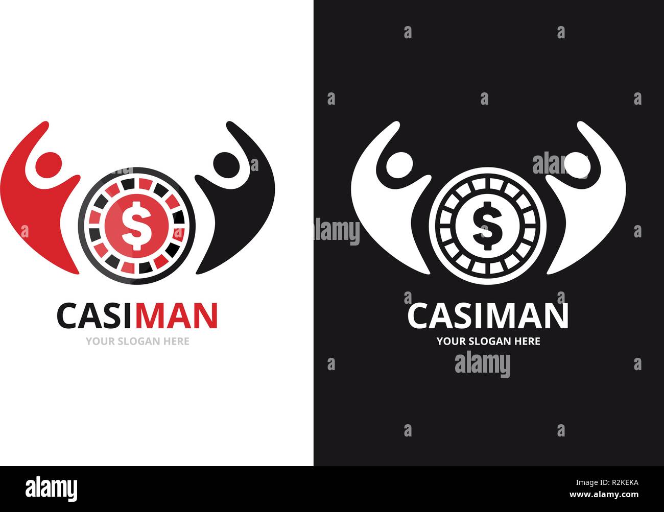 Vektor casino und Leute logo Kombination. Chip und Familie Symbol oder Icon. Einzigartige roulette spiel und Union, Hilfe, verbinden, Team Logo Design Template. Stock Vektor