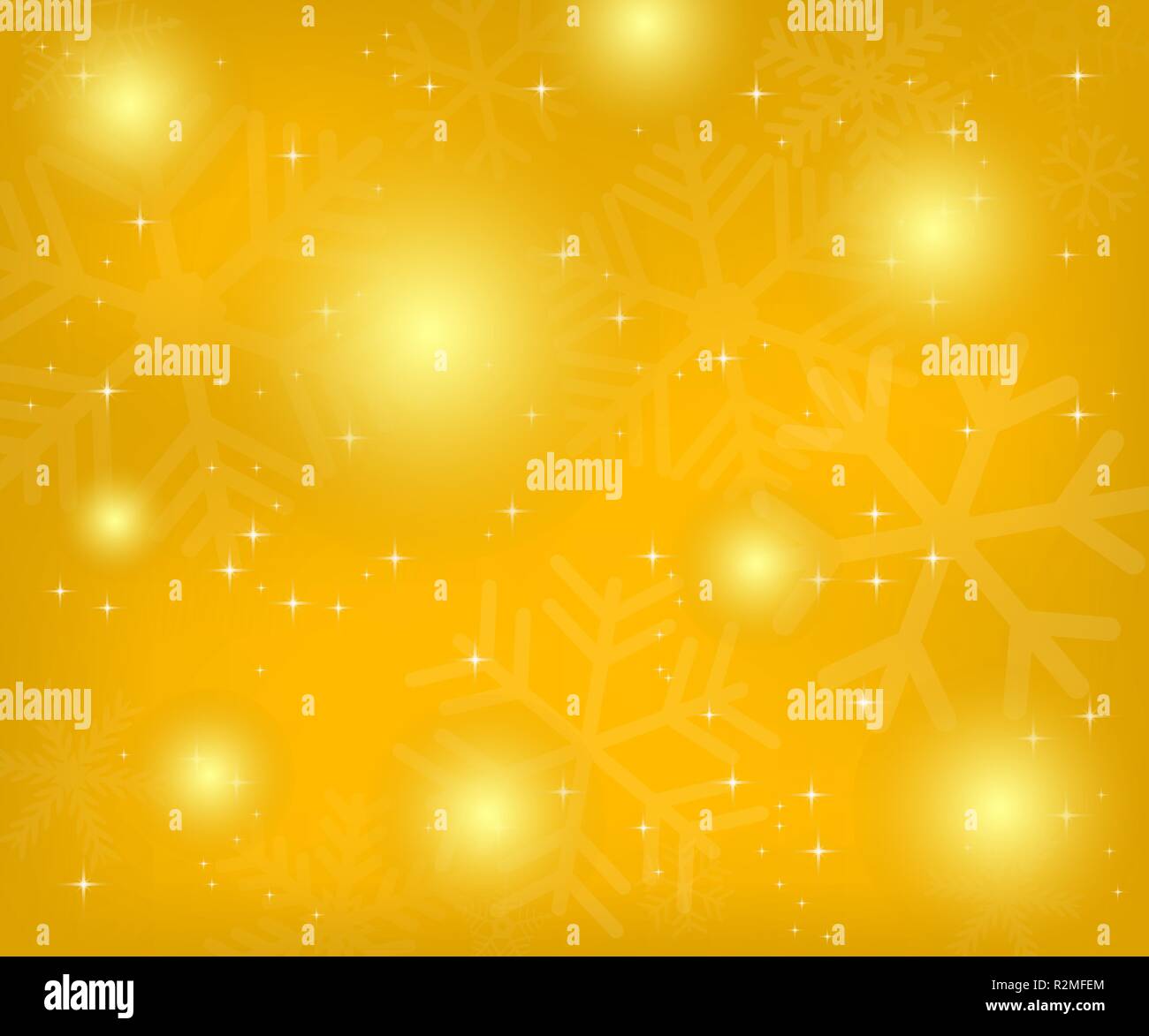 Weihnachten gold Hintergrund mit Schneeflocken Stock Vektor