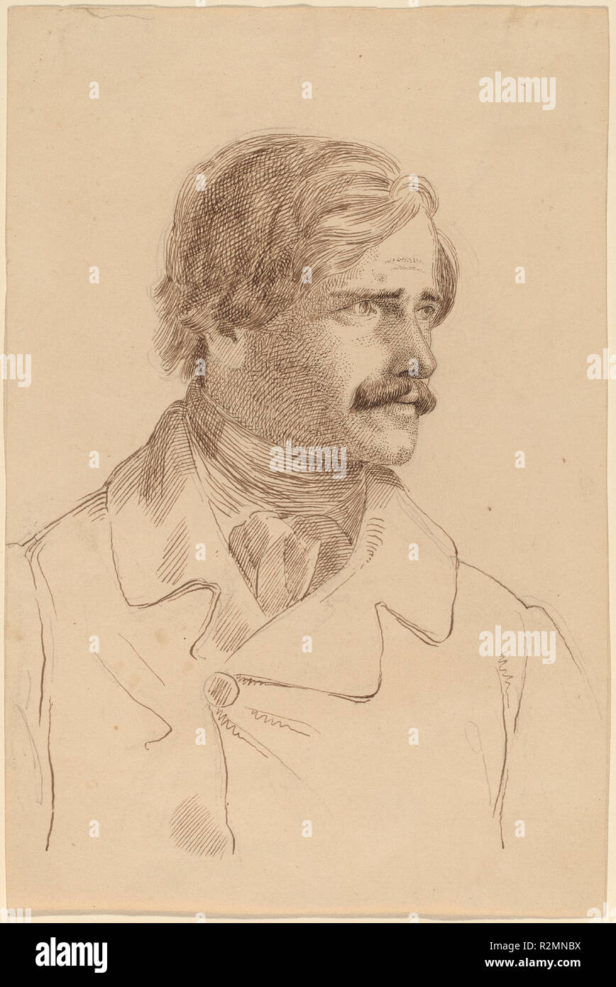 Des Künstlers Bruder - Richard Greenough (?). Vom: C. 1850. Maße: Blatt: 22,4 x 14,9 cm (8 13/16 x 5 7/8 in.). Medium: Stift und brauner Tinte über Graphit auf Papier webten. Museum: Nationalgalerie, Washington DC. Autor: Horatio Greenough. Stockfoto