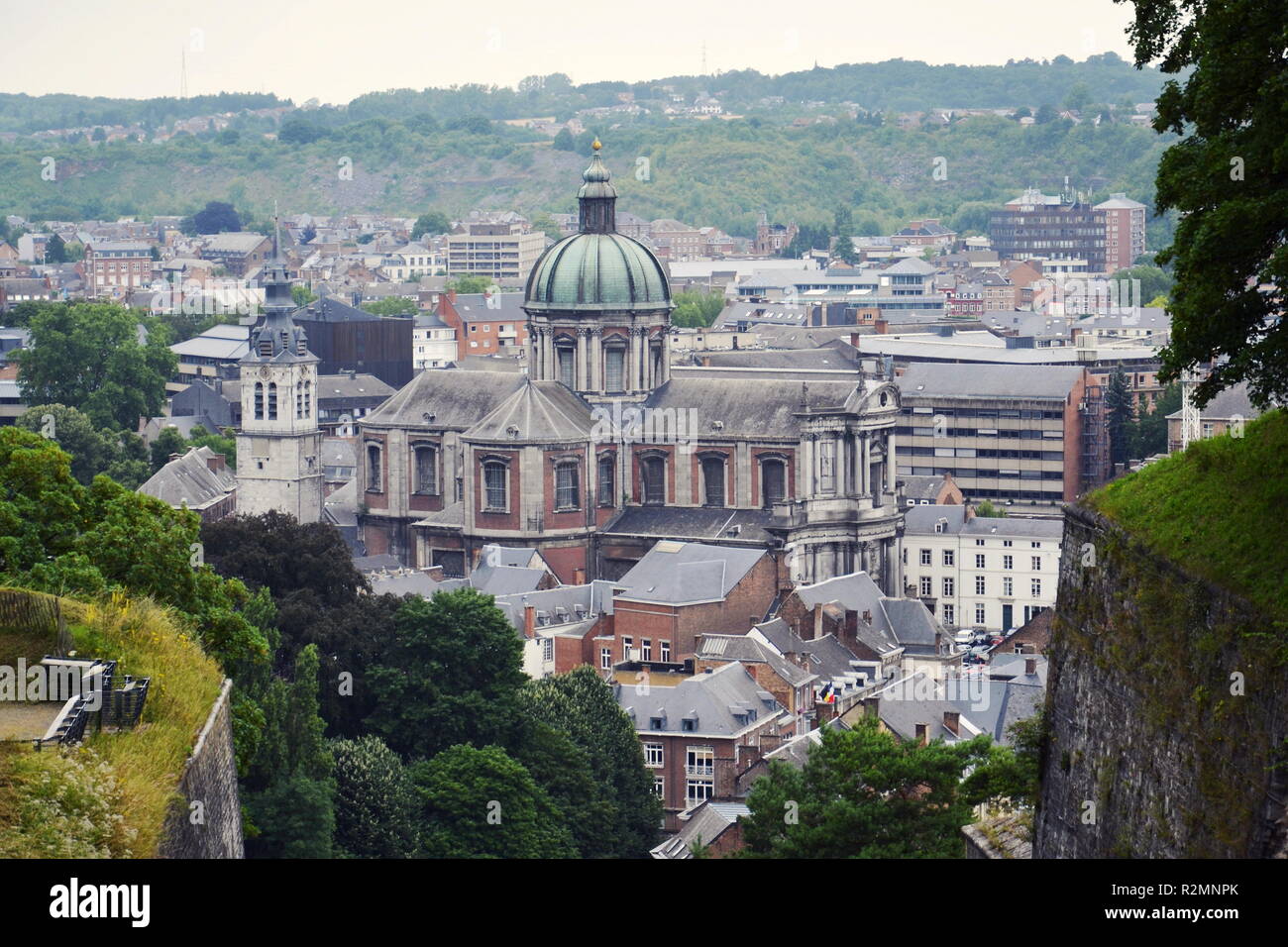 Belgische Stadt Namur, die Hauptstadt der Provinz Namur und Wallonien, Luftaufnahme Stockfoto