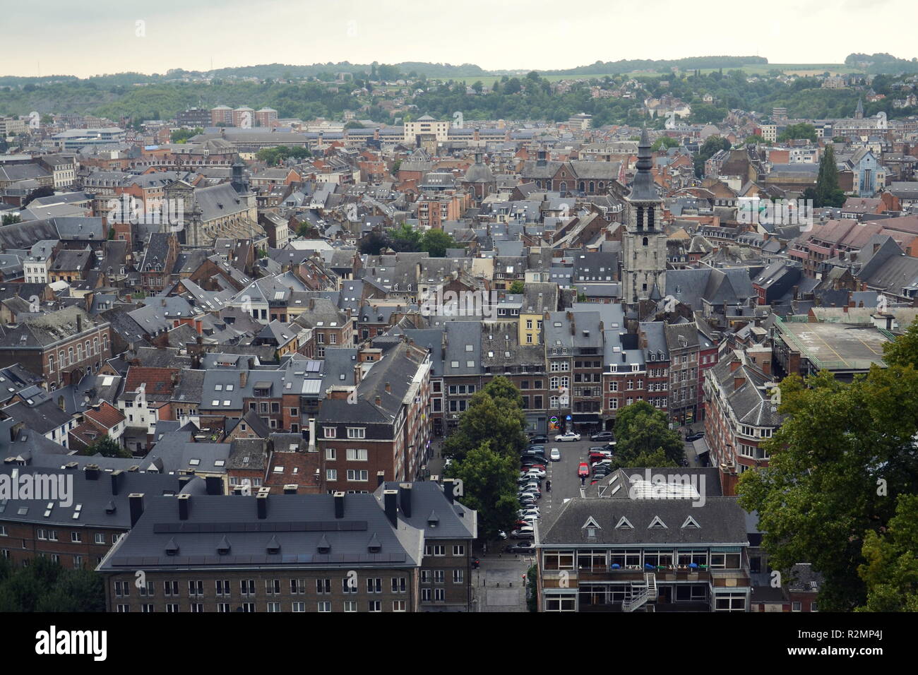 Belgische Stadt Namur, die Hauptstadt der Provinz Namur und Wallonien, Luftaufnahme Stockfoto