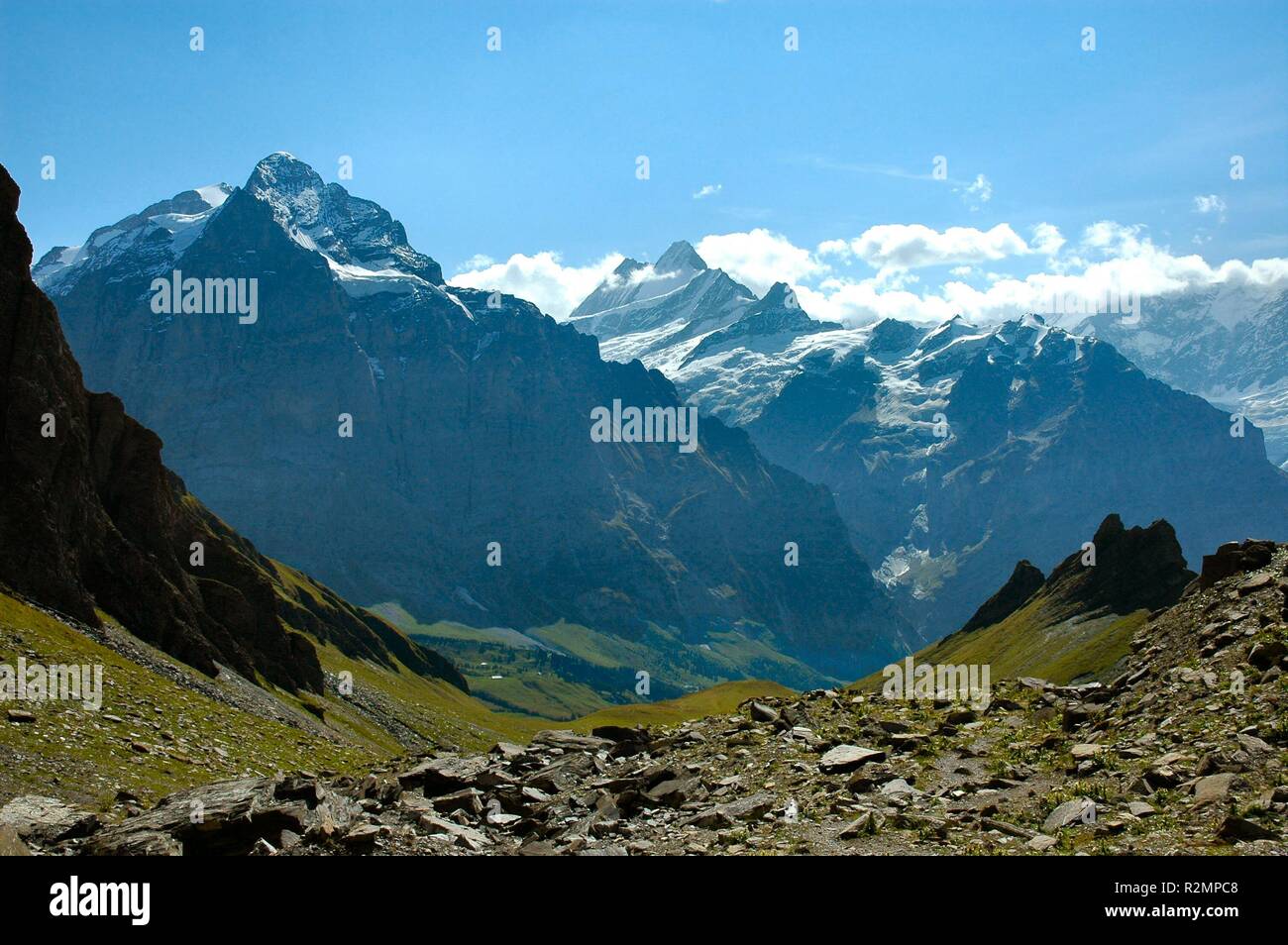 Blick auf die Grosse Scheidegg Stockfoto