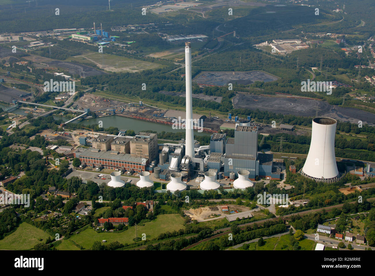 Luftaufnahme, STEAG Kraftwerk Herne, Ruhrgebiet, Nordrhein-Westfalen, Deutschland, Europa, Stockfoto