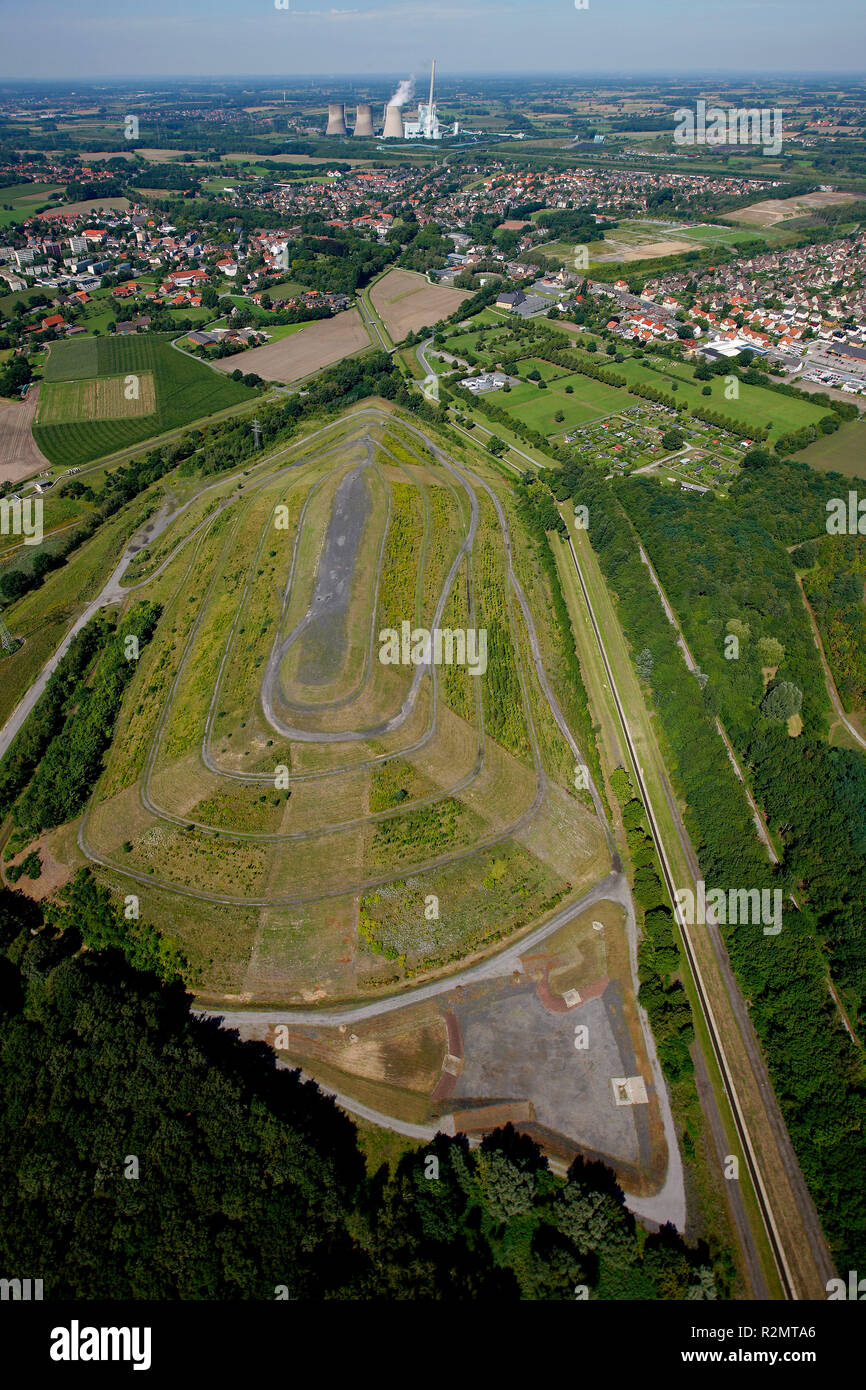 Luftaufnahme, tip Herringen, Hamm, Ruhrgebiet, Nordrhein-Westfalen, Deutschland, Europa, Stockfoto