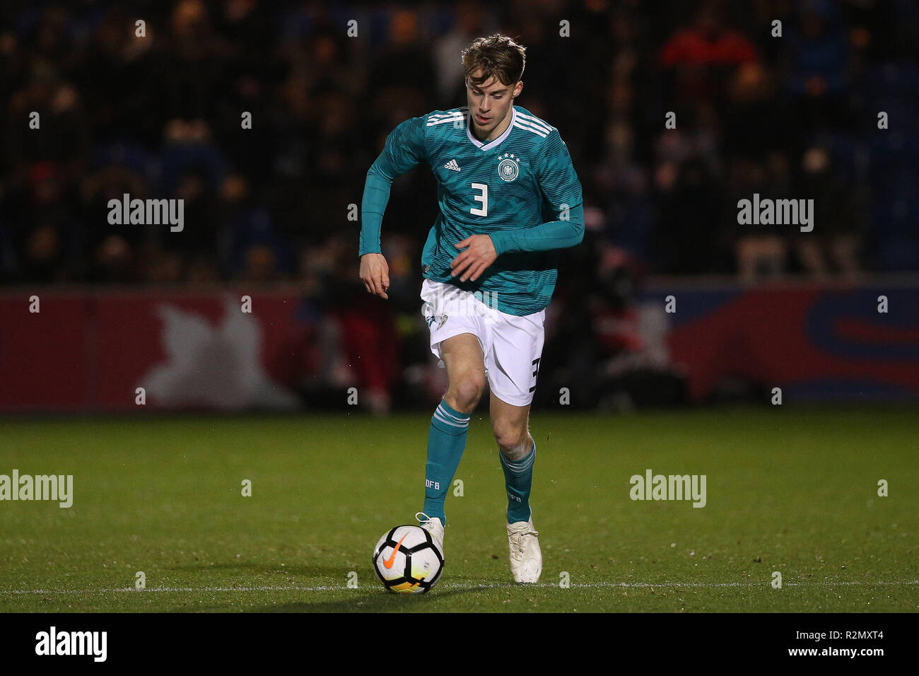 Gian-Luca Itter von Deutschland in Aktion während der internationalen Freundschaftsspiel zwischen England U20 und U20 an JobServe Gemeinschaft Stadion am 19. November 2018 in Colchester, England. (Foto von Paul Chesterton/phcimages.com) Stockfoto