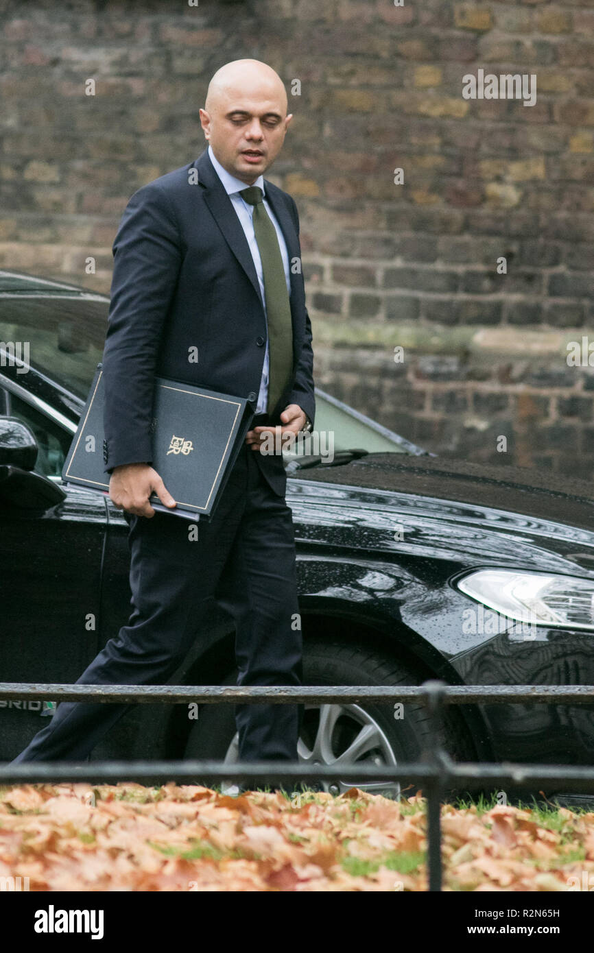 London, Großbritannien. ,. Sajid Javid MP Staatssekretär für zu Hause Eintreffen in der Downing Street Credit: Amer ghazzal/Alamy leben Nachrichten Stockfoto