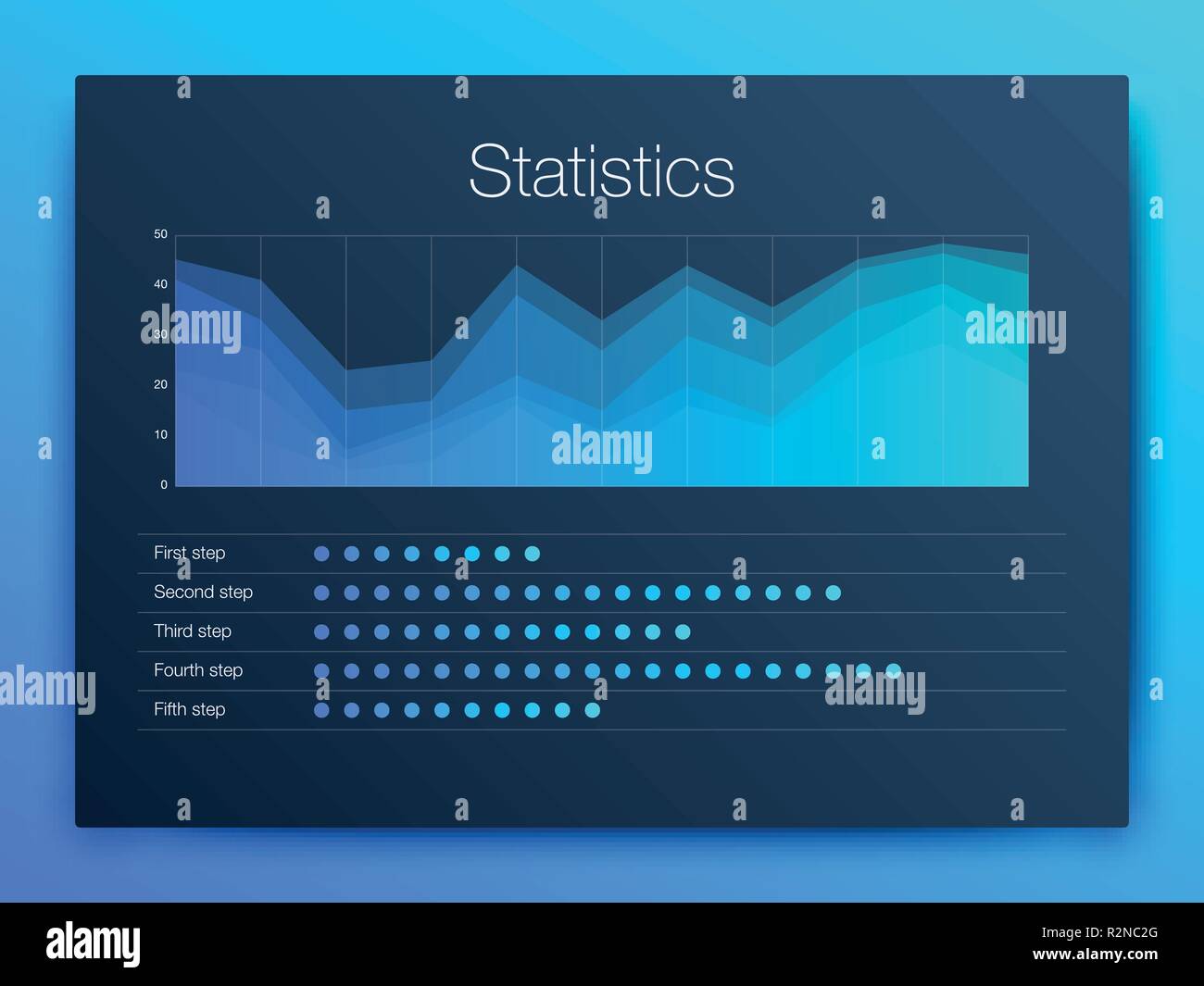 Dashboard Infografik Vorlage mit modernem Design. Vektor Stock Vektor