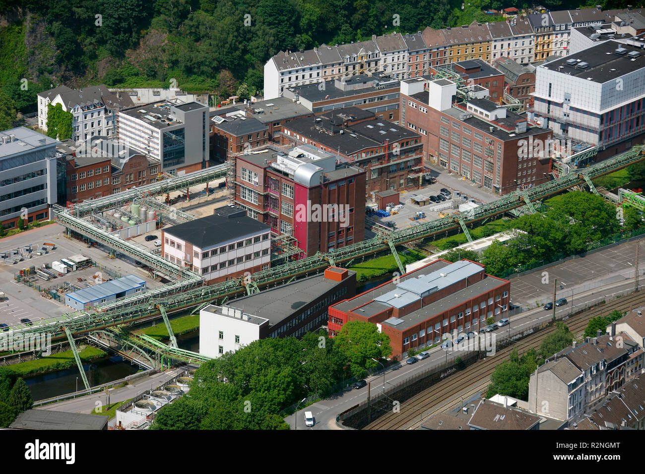 Bayer Werk Friedrich-Ebert-Straße 475-217, Wuppertal, Kaiser-Wilhelm-Allee 12, Wuppertal, Bayer Schering Pharma AG Wuppertal, Nordrhein-Westfalen, Deutschland, Europa, Stockfoto