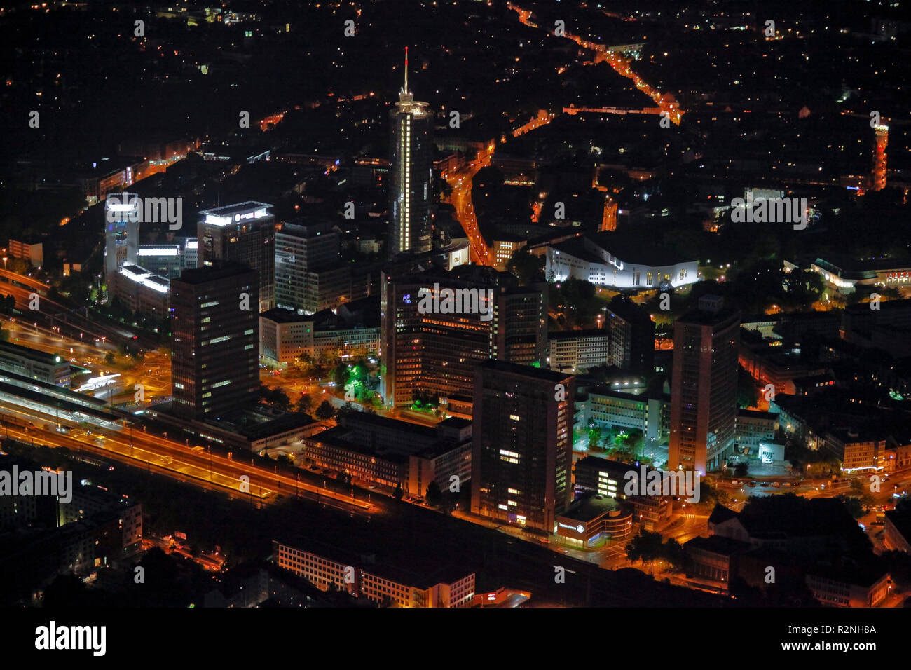 Extraschicht 2010, Nacht der Industriekultur, Sommerfest der Kulturhauptstadt 2010, Essen, Ruhrgebiet, Nordrhein-Westfalen, Deutschland, Europa, Stockfoto
