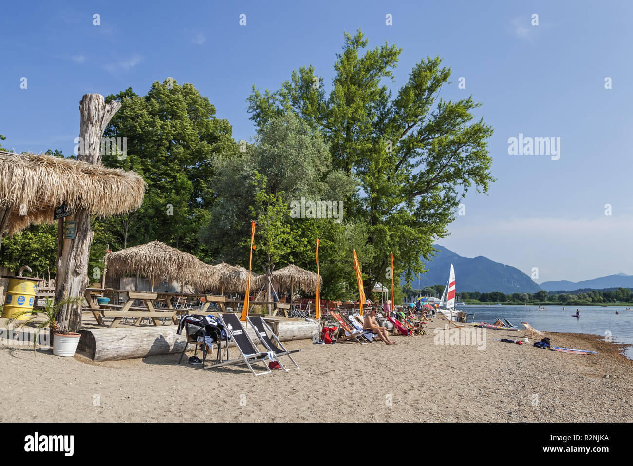 Beach Bar Strandbad in Übersee am Chiemsee, Chiemgau, Oberbayern