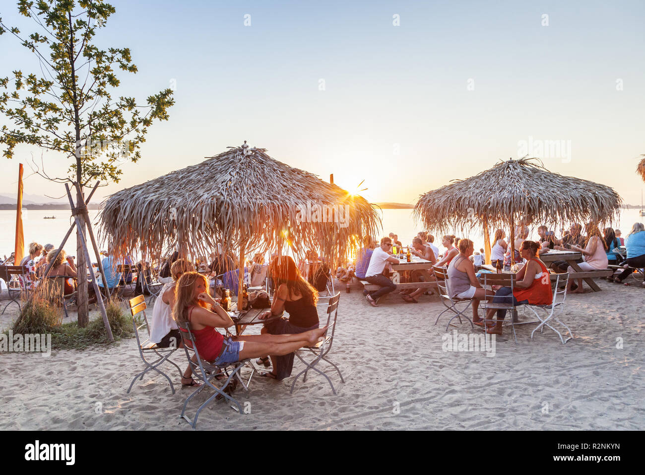 Beach Bar Strandbad in Übersee am Chiemsee, Chiemgau, Oberbayern