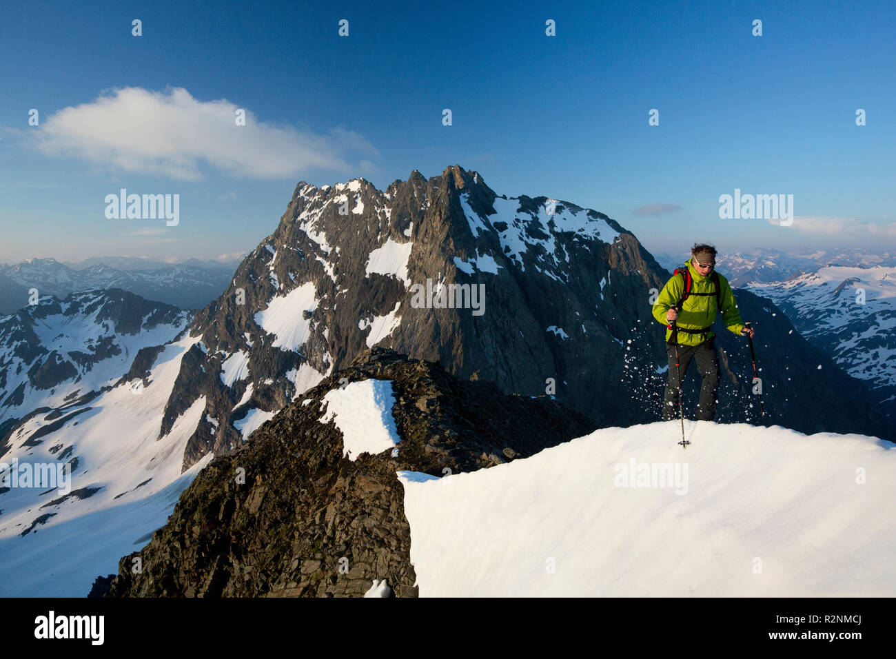 Bergtour auf Scheibler Berg, Verwallgruppe, Tirol, Österreich Stockfoto