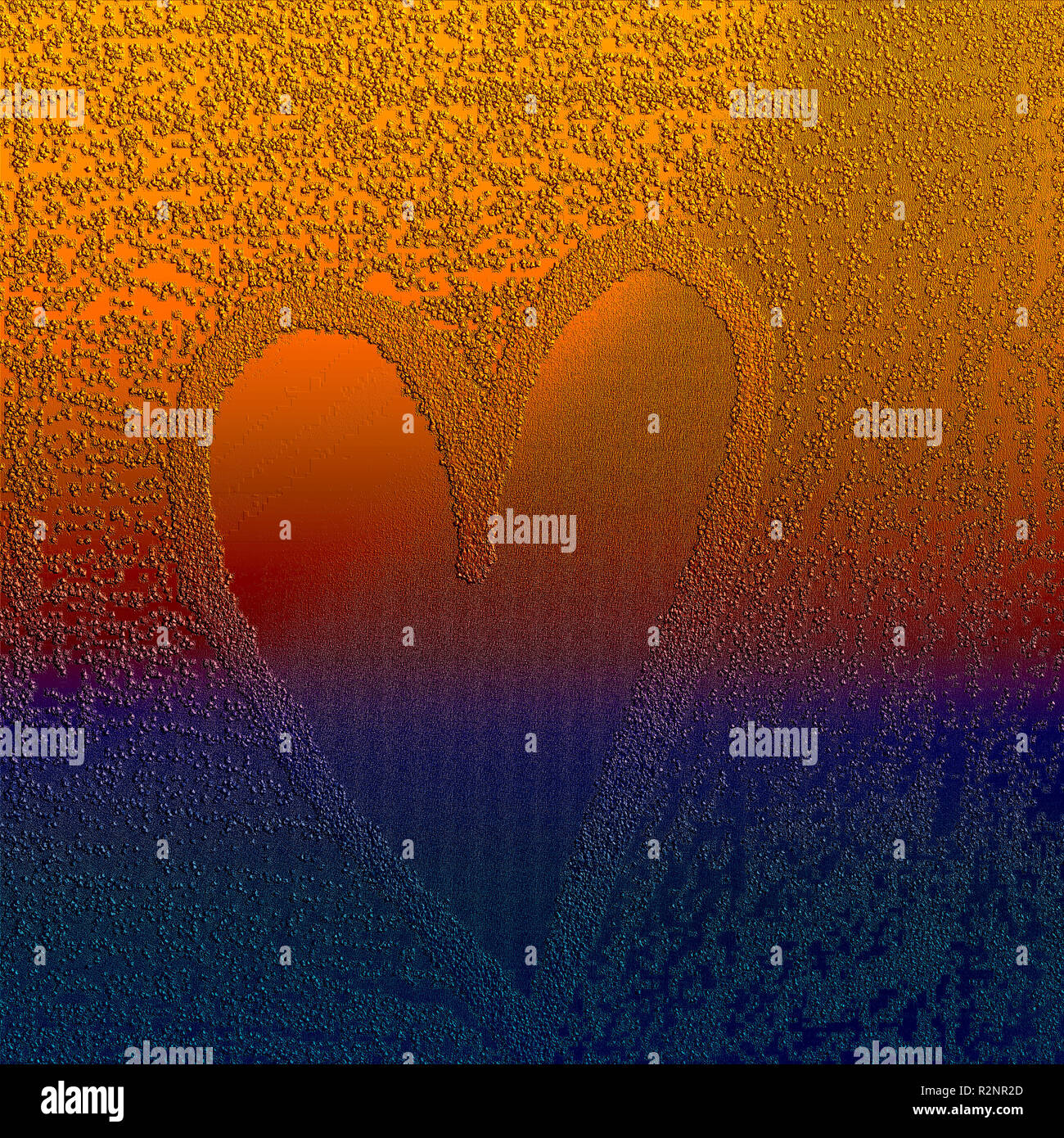 3D-geprägte Herzen geprägtem Hintergrund Textur. Sehr schön getönt design Artwork. Love theme Design für Grüße, Artwork & Dekor. Stockfoto