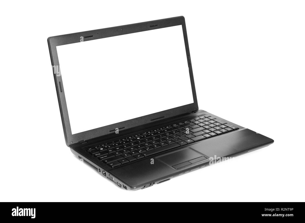 Laptop auf einem weißen Hintergrund isoliert Stockfoto