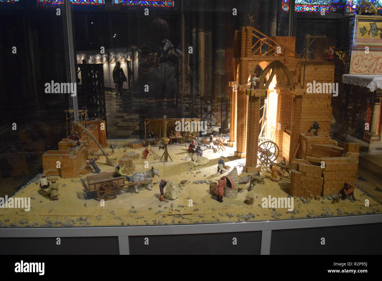 Paris, Frankreich - Modell Baudenkmal Sakralarchitektur, katholische Kirche, die Kathedrale Notre Dame Stockfoto