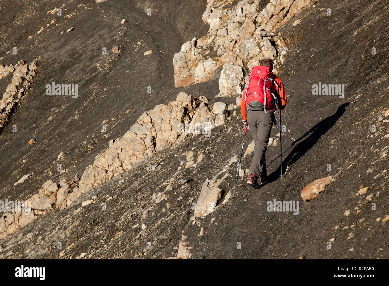 Wanderer auf Schesaplana Berg, Rätikon, Vorarlberg, Österreich Stockfoto
