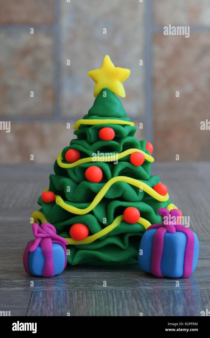 Salzteig Weihnachtsbaum Stockfoto