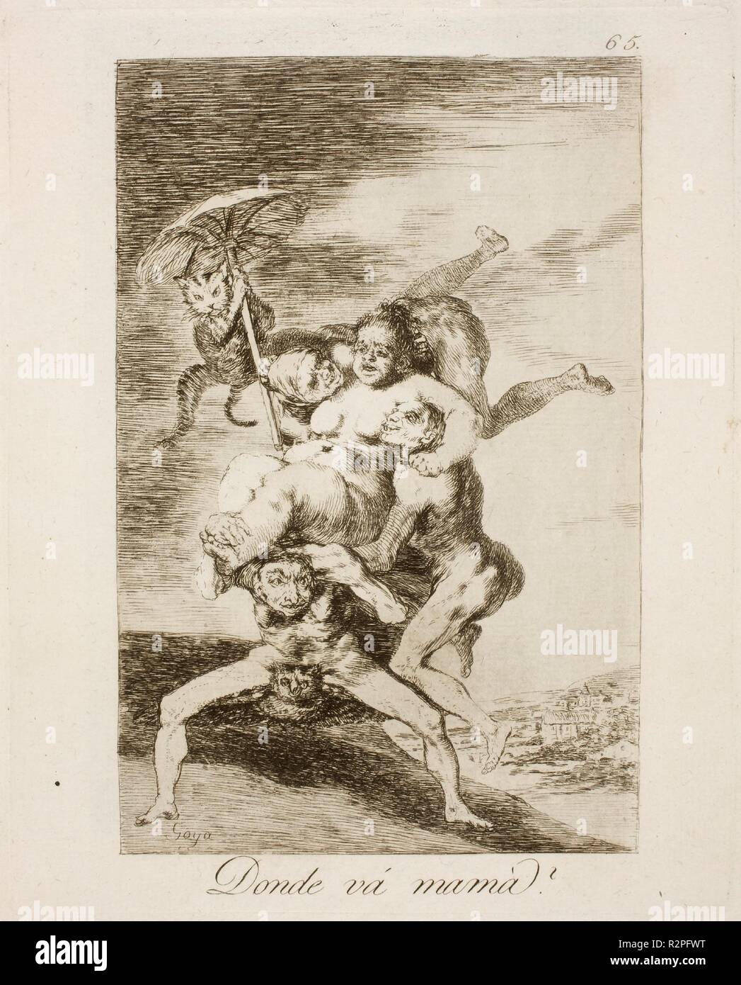 Francisco de Goya y Lucientes/Wo ist Mami?". 1797 - 1799. Radierung, Aquatinta und Kaltnadel auf Elfenbein Bütten. Museum: Museo del Prado, Madrid, España. Stockfoto
