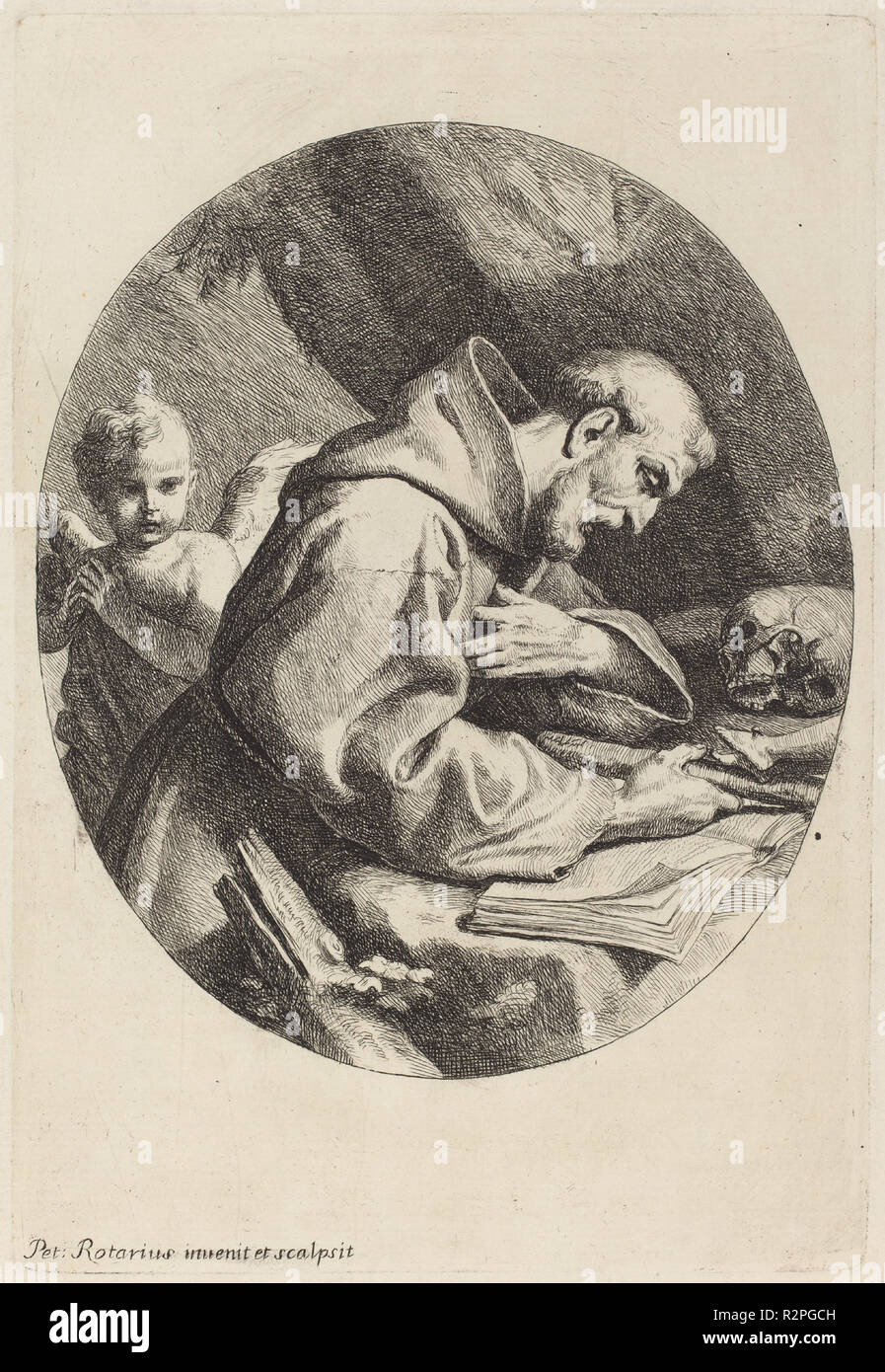 Saint Francis. Vom: 1730-1762. Medium: Radierung. Museum: Nationalgalerie, Washington DC. Autor: Pietro Rotari. Stockfoto