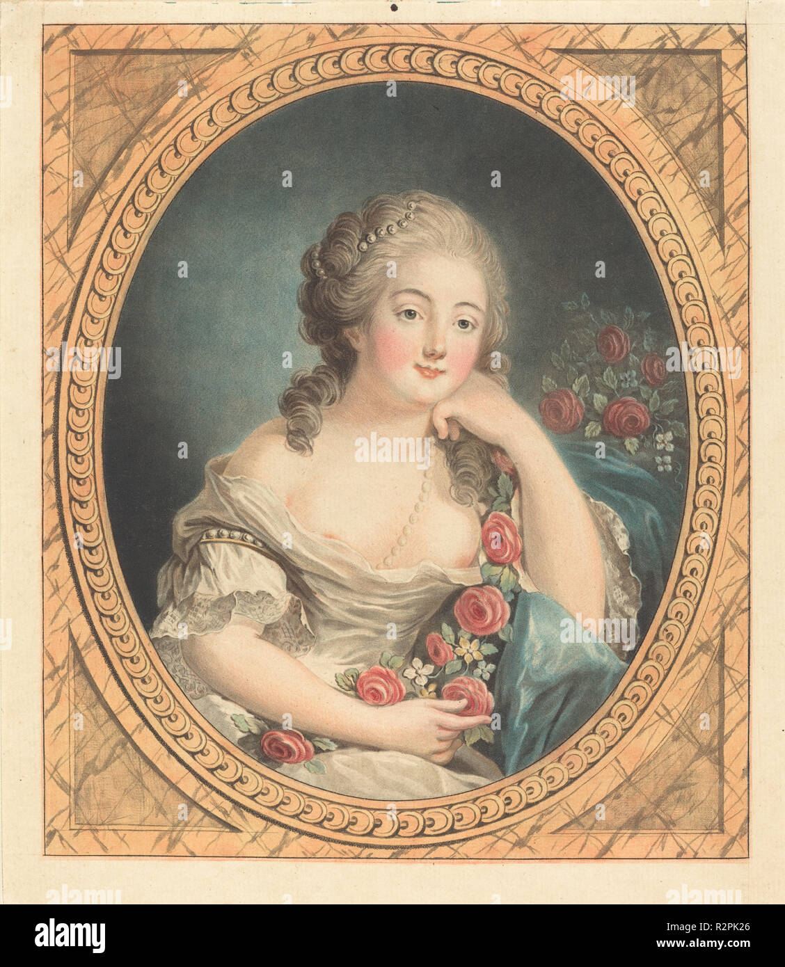 L'angenehmen neglige. Stand: 1779. Medium: Farbe aquatinta. Museum: Nationalgalerie, Washington DC. Autor: Jean-François Janinet. Stockfoto