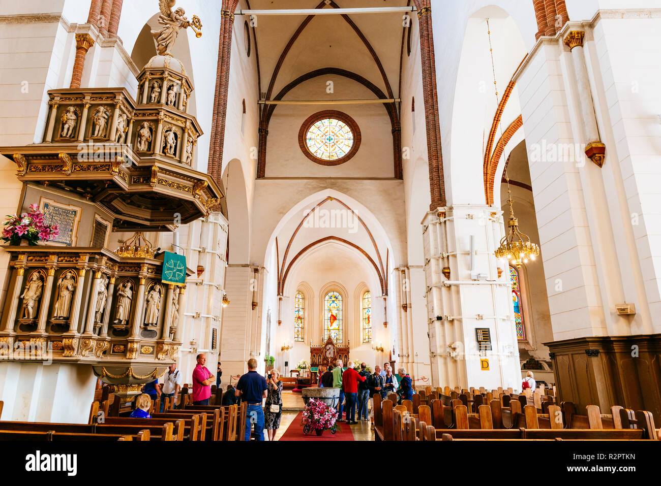 Kirchenschiff von Dom zu Riga. Dom zu Riga ist die Evangelisch-lutherische Kathedrale. Riga, Lettland, Baltikum, Europa. Stockfoto