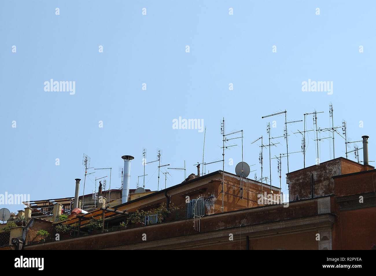 Antennen in Rom Stockfoto