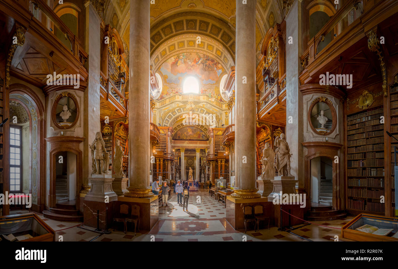 Europa, Österreich, Wien, Innere Stadt Bezirk, Stadtzentrum, Hofburg, Nationalbibliothek Stockfoto