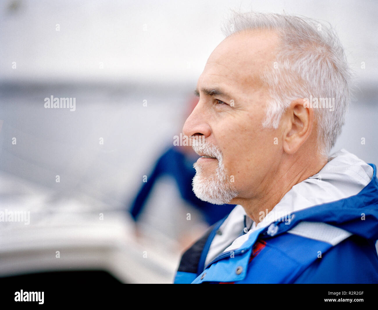 Porträt einer grauhaariger Mann. Stockfoto