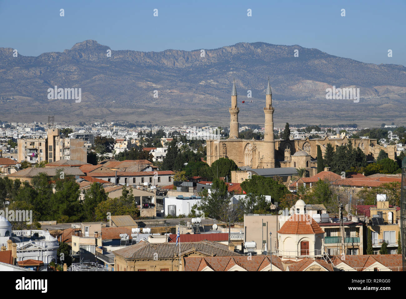 Ansicht von oben in Nikosia - Hauptstadt von Zypern. Türkische teil Stockfoto