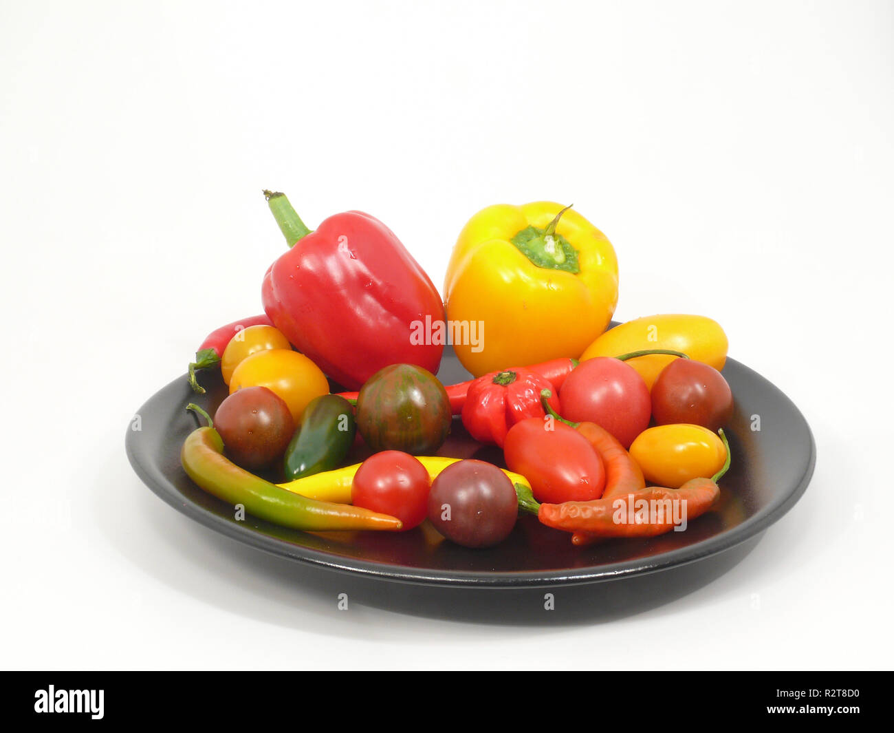 Tomaten und Chilischoten Stockfoto