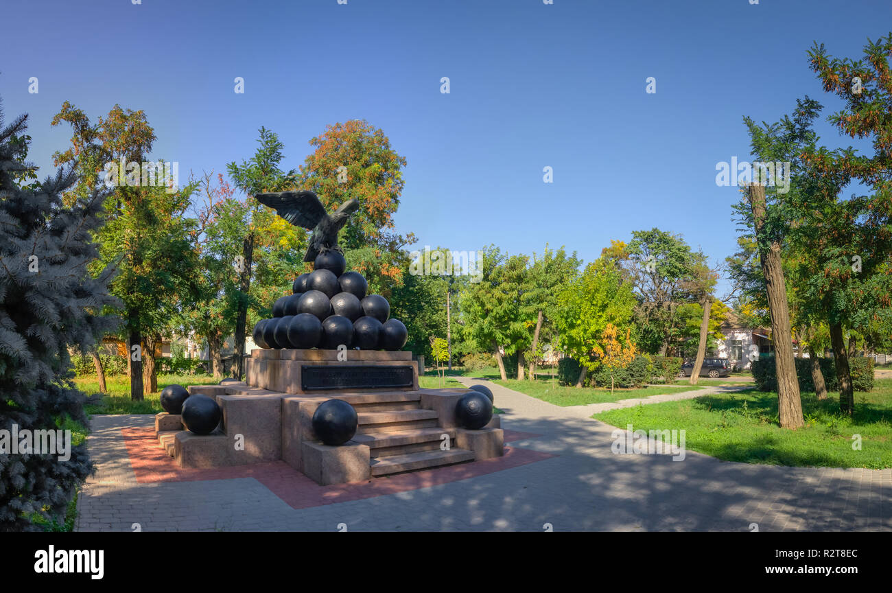Ochakov, Ukraine - 09.22.2018. Denkmal für den brigadier Gorich, der Held der Russisch-türkischen Krieg 1787 Stockfoto