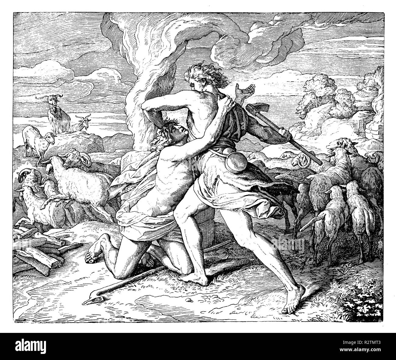 Kains Brudermord, Julius Schnorr von Carolsfeld Stockfoto