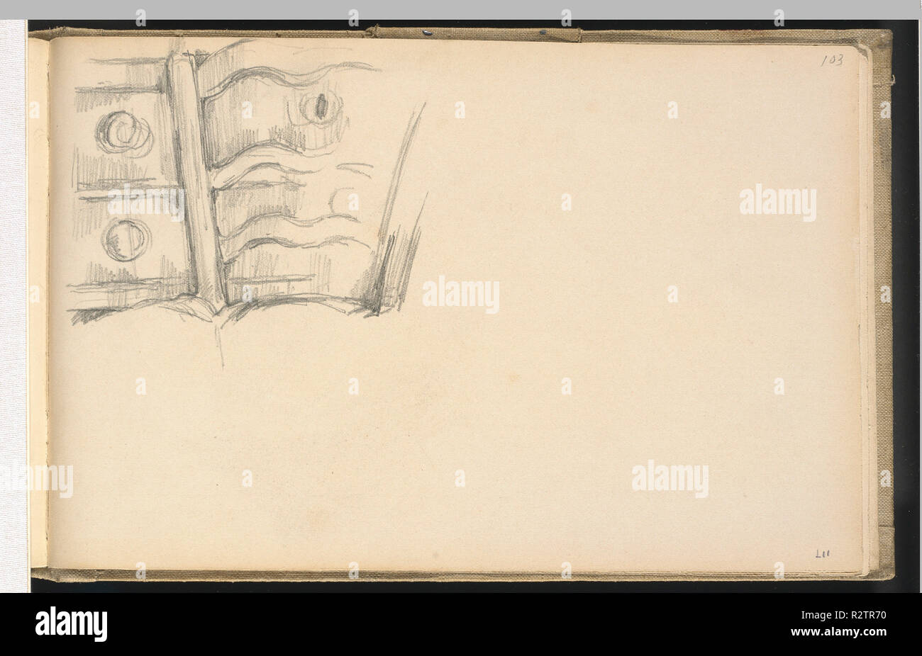 Stuhl und eine Kommode. Stand: 1880/1883. Maße: gesamt: 15,2 x 23,7 cm (6 x 9 5/16 in.). Medium: Graphit auf Papier webten. Museum: Nationalgalerie, Washington DC. Autor: Paul Cezanne. Stockfoto