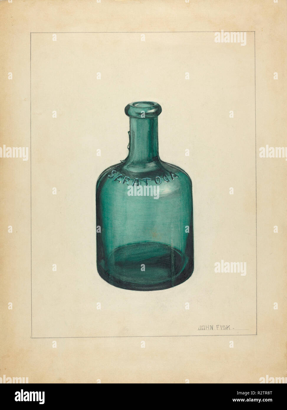 Mundgeblasenes Glas-Flasche. Vom: C. 1937. Maße: gesamt: 30,7 x 23 cm (12 1/16 x 9 1/16 in.). Medium: Aquarell, Graphit und Feder und Tusche auf Karton. Museum: Nationalgalerie, Washington DC. Autor: John Fisk. Stockfoto