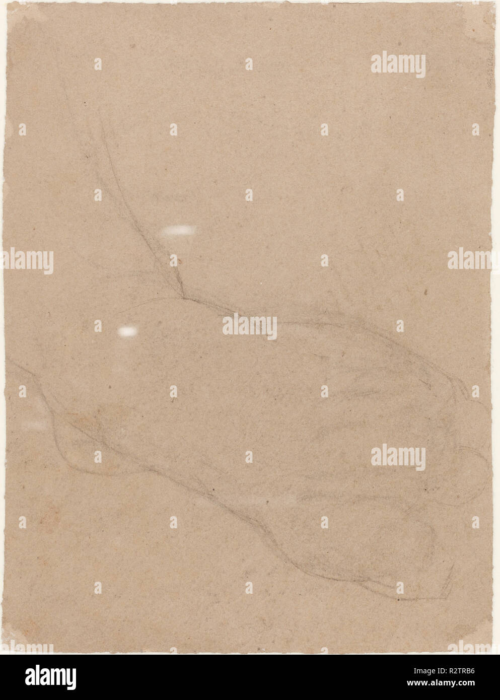 Studie von einem Fuß [verso]. Maße: gesamt: 24,1 x 18,3 cm (9 1/2 x 7 3/16 in.). Medium: Holzkohle auf braunem Papier webten. Museum: Nationalgalerie, Washington DC. Autor: Benjamin Robert Haydon. Stockfoto