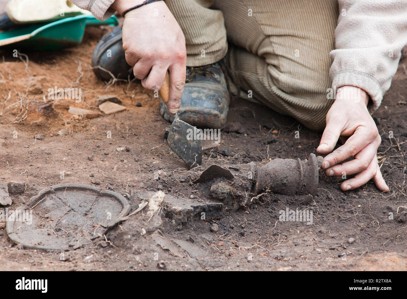 Europa, Italien, Toskana, Vetulonia, etruskischen Ruinen, Standort poggiarello renzetti, archäologische Ausgrabungen, finden Domus hellenistische Zeit, III centu Stockfoto