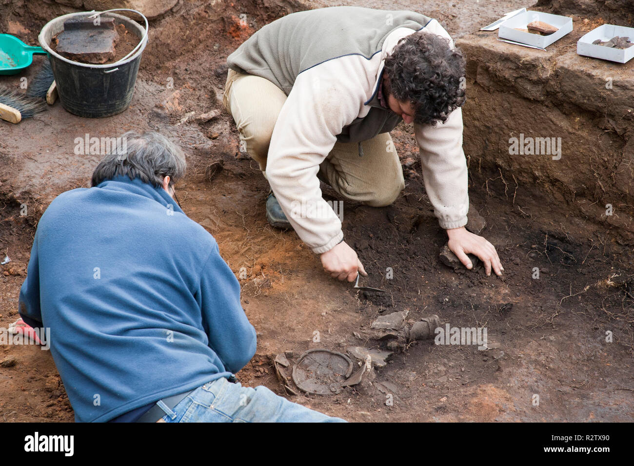 Europa, Italien, Toskana, Vetulonia, etruskischen Ruinen, Standort poggiarello renzetti, archäologische Ausgrabungen, finden Domus hellenistische Zeit, III centu Stockfoto