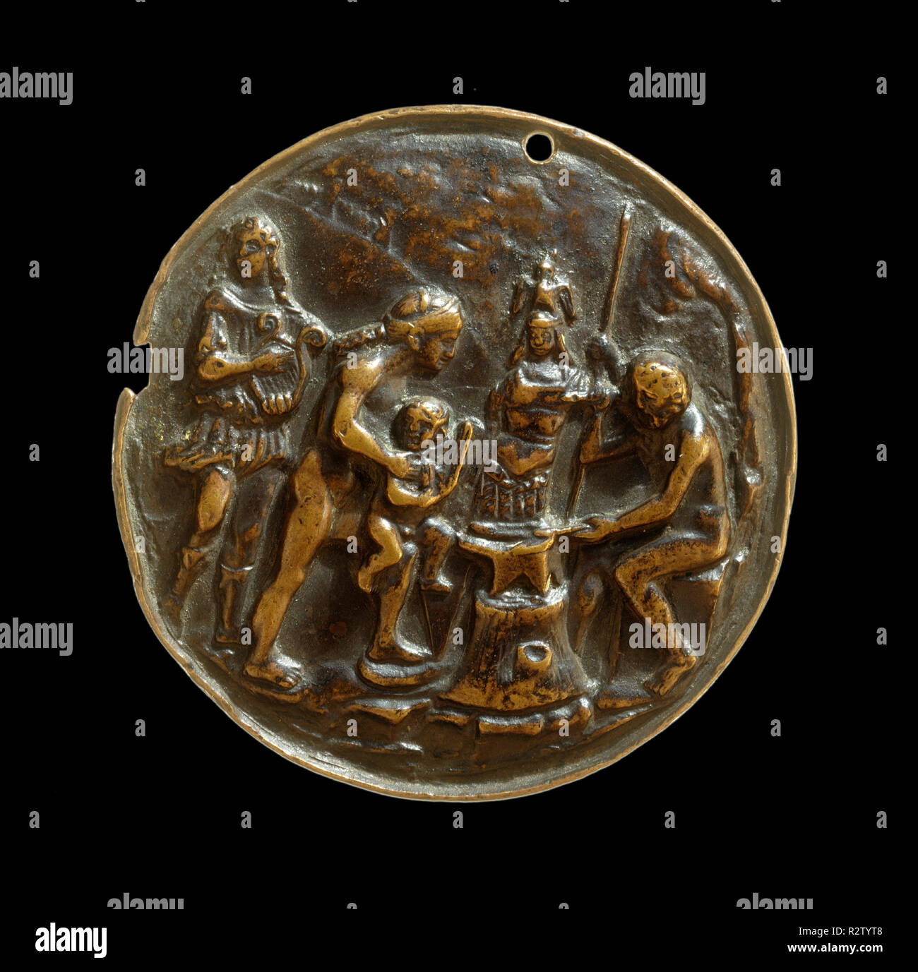 Apollo, Venus, Mars und Vulcan. Abmessungen: Insgesamt (Durchmesser): 5,6 cm (2 1/4 in.) Gewicht: 60gr. Medium: Bronze//Medium braune Patina. Museum: Nationalgalerie, Washington DC. Autor: Master M. C. Stockfoto