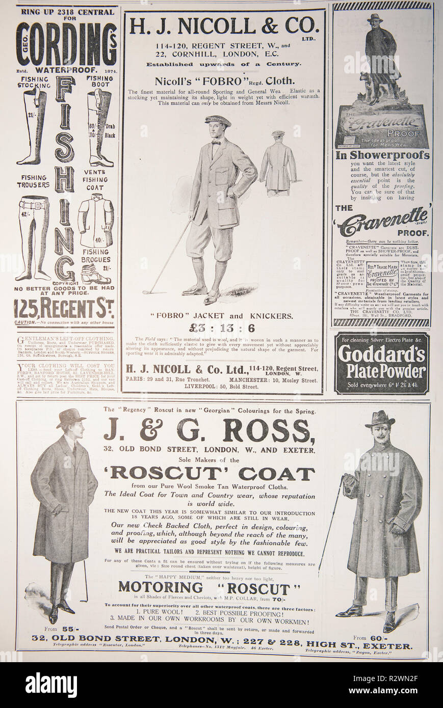 Alte Kleidung anzeigen. Ab und alten britischen Magazin aus dem Zeitraum 1914-1918. England UK GB Stockfoto