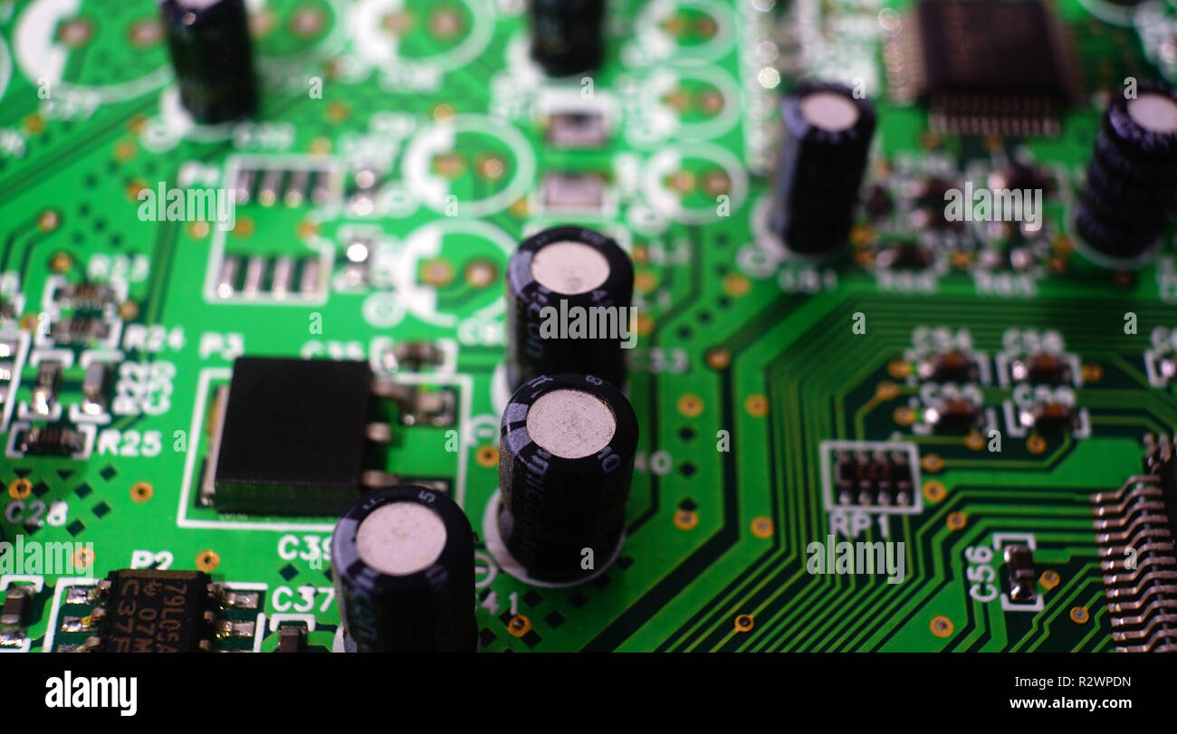 Nahaufnahme eines elektronischen Board. Stockfoto
