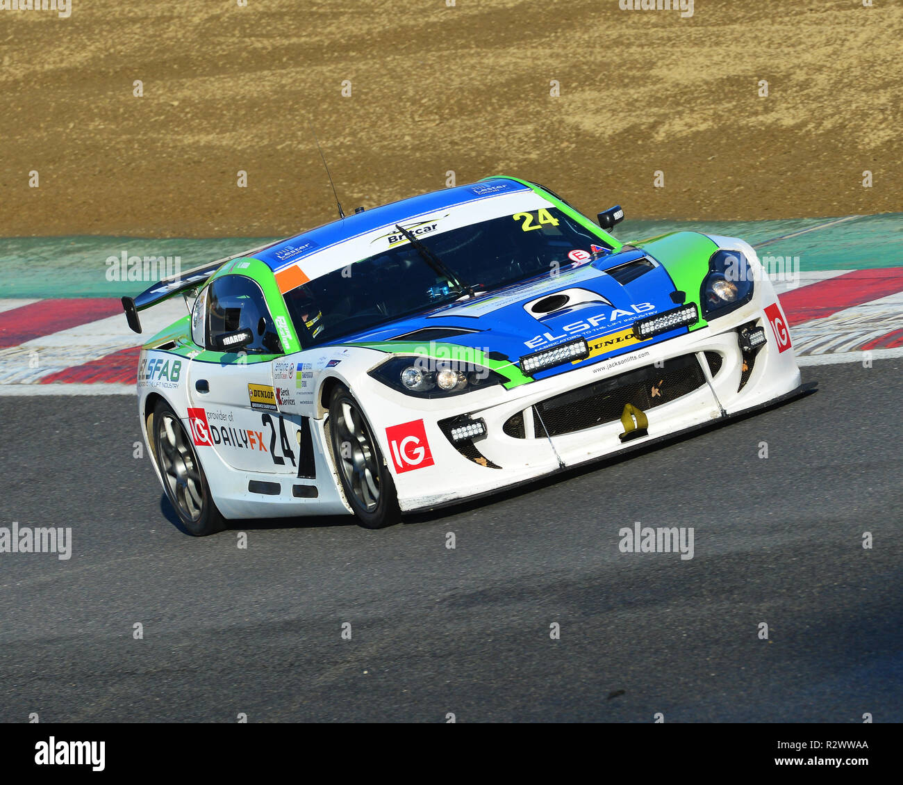 Simon Rudd, Tom Gerste, Ginetta G55 GT4, Britcar Endurance Championship, BritCar, Rennen in die Nacht, Brands Hatch, November 2018 BritCar, Autos, c Stockfoto