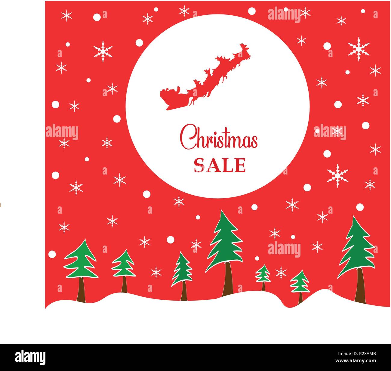 Weihnachten Verkauf, Angebot, Poster Design Template, Vector Illustration. Stock Vektor