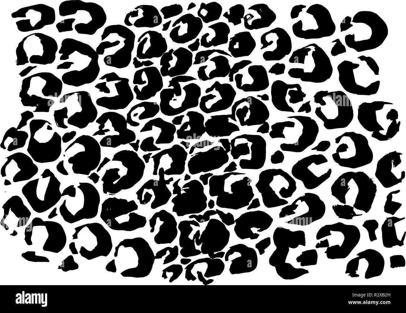 Schwarz und Weiß Leopardenmuster. Tierischer Haut grunge Textur. Vector Illustration. Stock Vektor