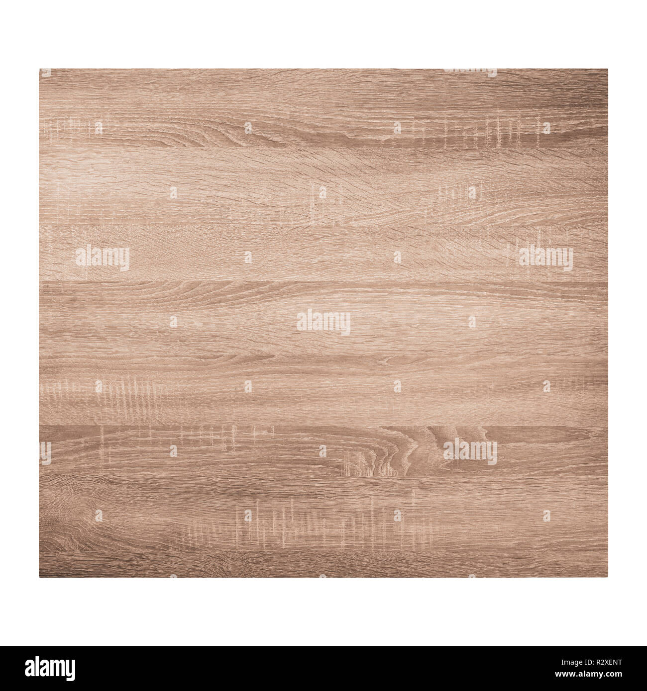 Braun Holz- Textur Hintergrund auf weißem Hintergrund. Ansicht von oben. Stockfoto