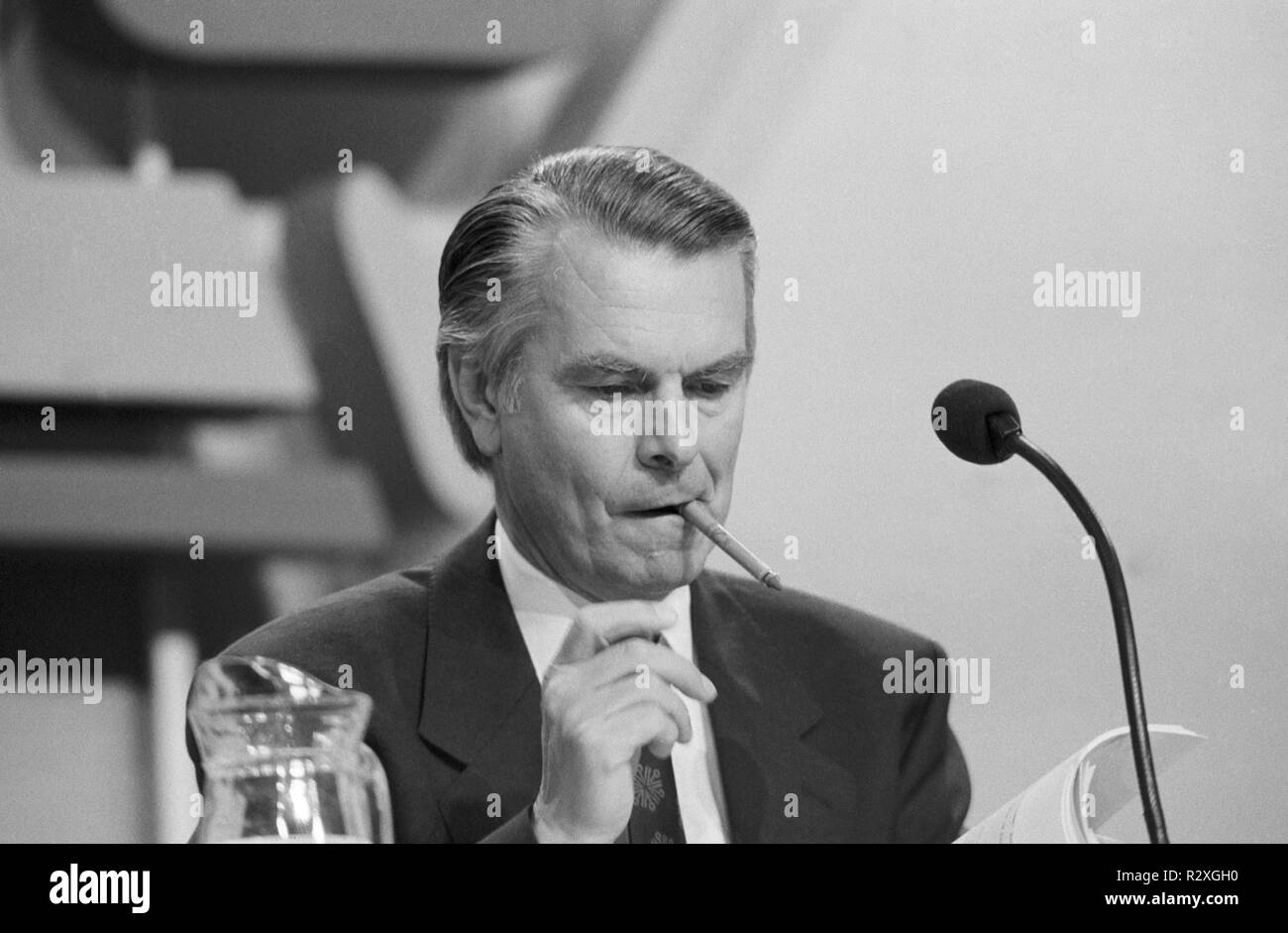 SDP-Führer Dr David Owen auf dem Parteitag in Scarborough. Stockfoto