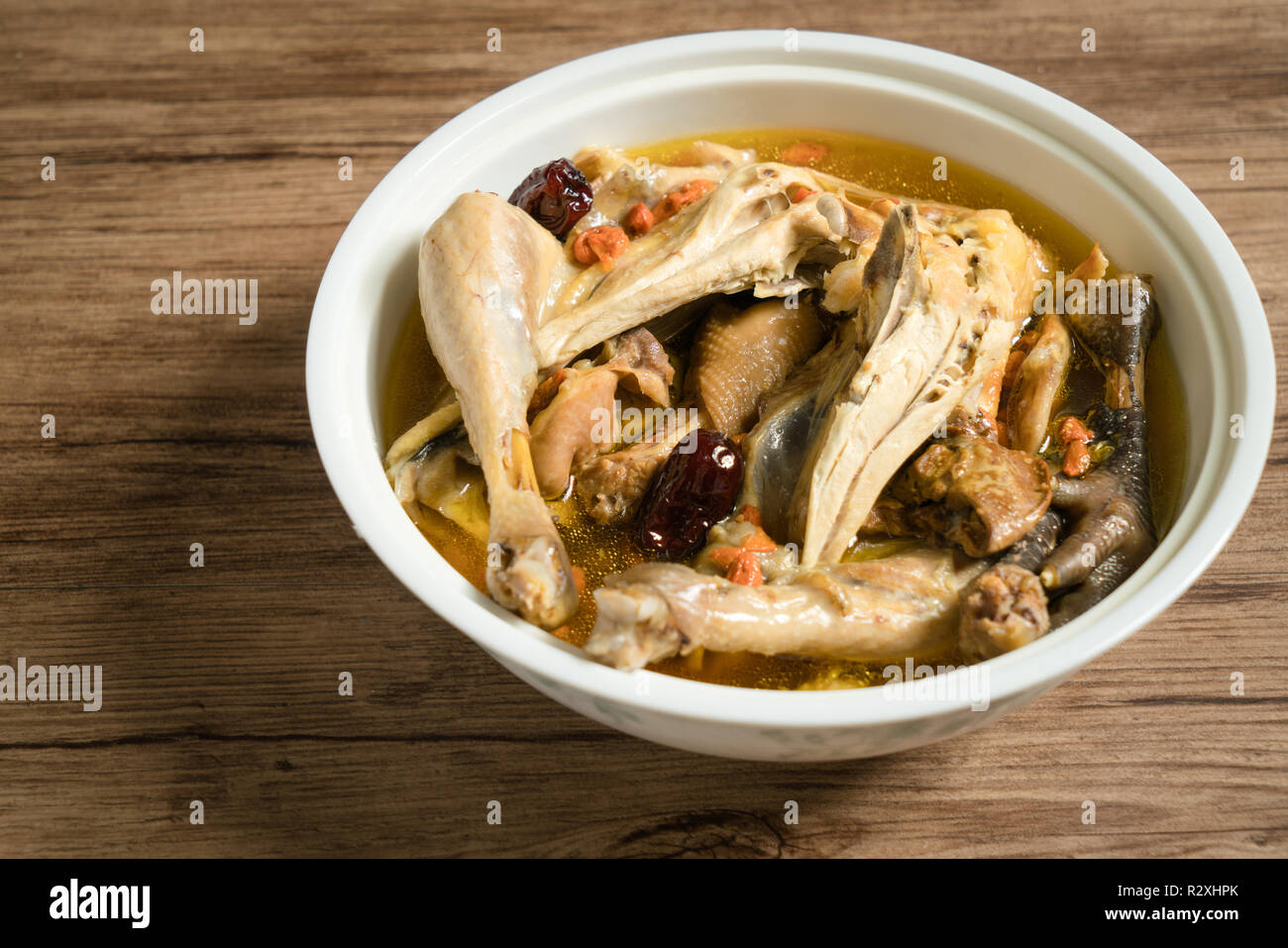 Hausgemachte Speisen, Hühnersuppe Stockfoto