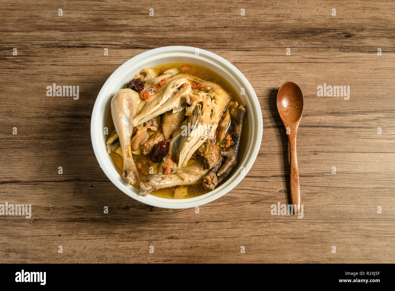 Hausgemachte Speisen, Hühnersuppe Stockfoto