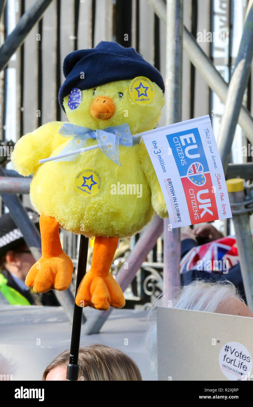 Zehntausende von Menschen beteiligen sich an der Abstimmung März für die Zukunft im Zentrum von London. Der März, die die Abstimmung Kampagne organisiert wird von jungen Menschen fordern, einen Menschen auf dem Brexit Abkommen geführt. Mit: Atmosphäre, Wo: London, Vereinigtes Königreich, wenn: 20 Okt 2018 Credit: Dinendra Haria/WANN Stockfoto