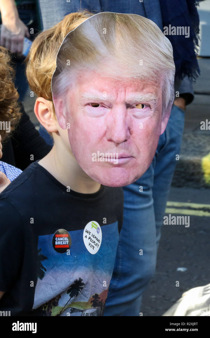 Zehntausende von Menschen beteiligen sich an der Abstimmung März für die Zukunft im Zentrum von London. Der März, die die Abstimmung Kampagne organisiert wird von jungen Menschen fordern, einen Menschen auf dem Brexit Abkommen geführt. Mit: Atmosphäre, Wo: London, Vereinigtes Königreich, wenn: 20 Okt 2018 Credit: Dinendra Haria/WANN Stockfoto