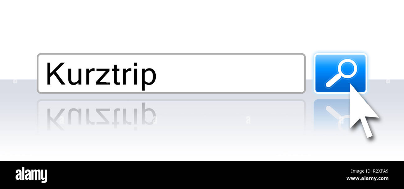 Internet Suche blau - Kurztrip Stockfoto